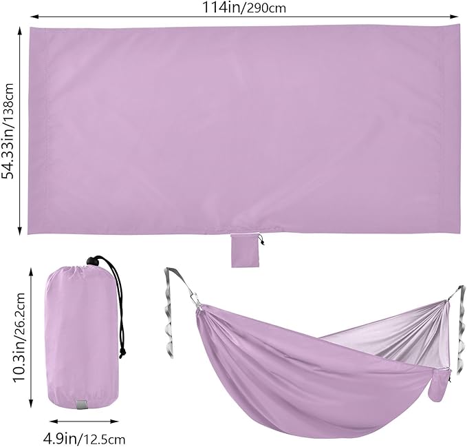 Clematis Camping Hammock Double Hammocks with Travel Bag, Outdoor Hammocks 114" x 54"