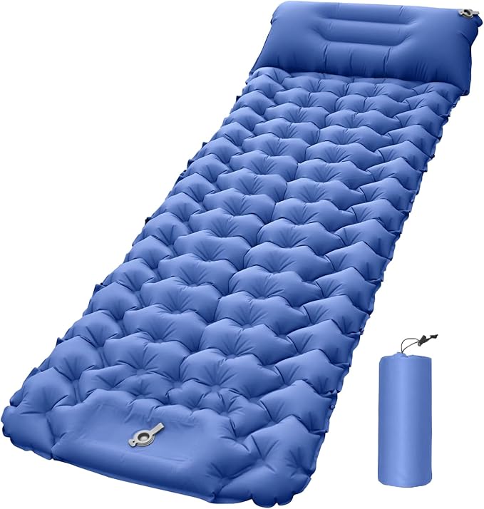 Inflatable Camping Mat | Compact Blow Up Portable Airbed Mattress | Lightweight Backpacking Sleep Mat - for Outdoor Travel Backpacking Hiking Tent Car Truck SUV Women Men