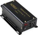 WZRELB 300W Pure Sine Wave Power Inverter 600W Peak DC 36V to 110V AC Car Adapter Off Grid with LED Display