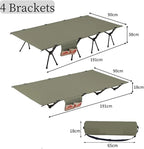 Folding Camping Cot Camping Bed Aluminum Alloy Folding Ultra-Light Lightweight Outdoor Camping Tent Break 4/3pcs Rods(90 cm Green B)