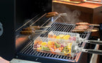 Hexagonal Rolling Grilling Basket Set, 2 PCS Stainless Steel BBQ Grill Baskets with Removable Wooden Handles, Large & Small Nestable Design for Outdoor Camping, Ideal for Vegetables, Meat & Seafood on Gas/Charcoal Grill