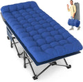 Slendor XXL Folding Camping Cot for Adults with Mattress Pillow Carry Bag, 32 inch Extra Wide Portable Sleeping Cot, 900LBS Support Outdoor Cot Bed for Office Nap Beach Travel RV