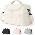 Lunch Bag for Women Soft Lightweight,Leakproof Insulated Lunch Box with Straps,Reusable Lunch Cooler for Work Meal Hiking Travel,Beige