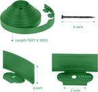 2-Inch x 100 FT Landscape Edging Border with 150 Stakes, Plastic Edging for Landscaping Garden Edging Border, Flexible Landscaping Edging for Garden Flower Beds Yard Lawn Pathway Paver (Green)