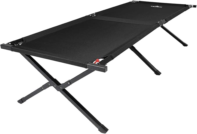 Teton Outfitter Camping Cot, Heavy-Duty Oversized Folding Cot for Adults, Comfortable Elevated Sleeping Bed, Easy Setup