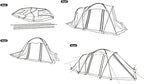 Outdoor Camping Tent Rain and Sun Protection Tunnel Tent Family Tent for Hiking Backpacking Traveling