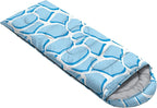 Kids Sleeping Bag for Boys Girls,Blue Ripples Print-Lightweight Warm Portable Outdoor Indoor-Waterproof Cold Weather Resistant Sleeping Bag for Camping Hiking