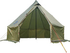 DANCHEL OUTDOOR HT02 4 Season Hot Tent With Stove Jack - Waterproof Yurt for 1-3 Person Backpacking, 6.6lbs, 210T Rip-Stop Polyester, Brown, 10.5ft/3m Diameter