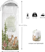 QOOMO Axolotl Cute Camping Sleeping Bags,3 Season Warm & Cool Weather,Lightweight,Waterproof Sleeping Bags for Adults & Kids,Traveling,and Outdoors