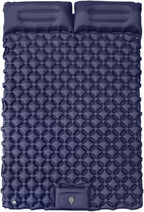 Inflatable Travel Mat with Built-in Pillow - Double Sleeping Pad, Compact Lightweight Gear for Camping Hiking Trekking Tent Backpacking Outdoor Adventures Rest Comfort Air Cushion