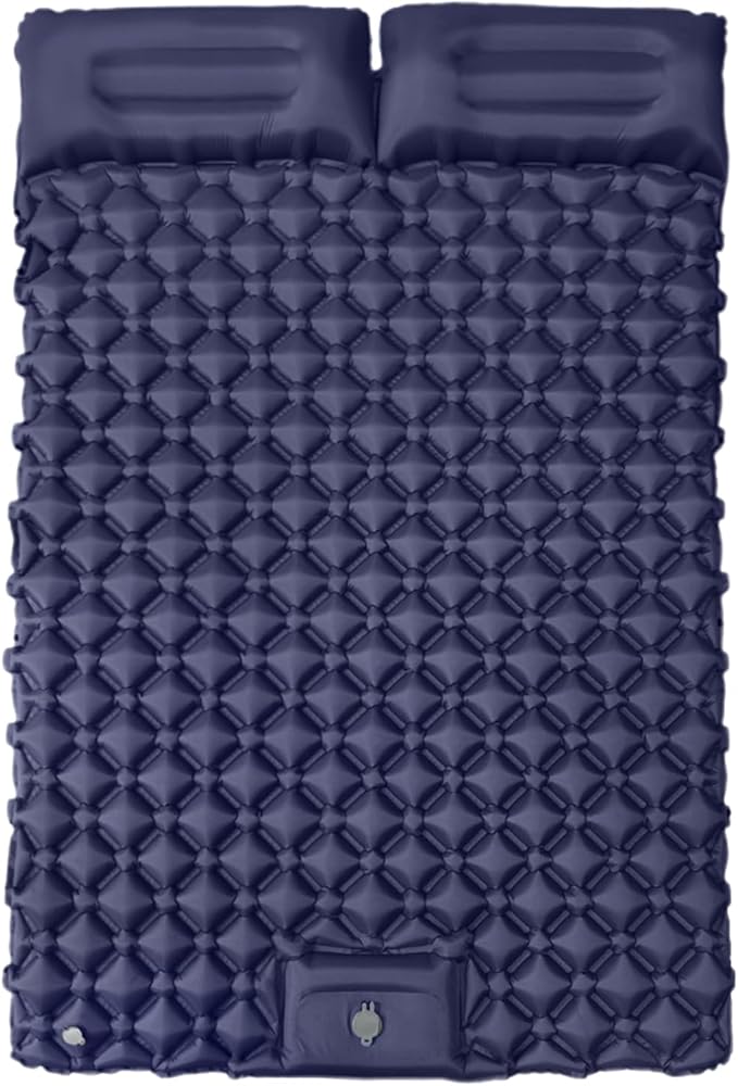 Inflatable Travel Mat with Built-in Pillow - Double Sleeping Pad, Compact Lightweight Gear for Camping Hiking Trekking Tent Backpacking Outdoor Adventures Rest Comfort Air Cushion