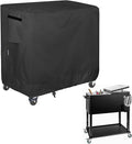 Waterproof Cooler Cart Cover Fits 80-100 Quart Patio Party Ice Chest Rolling Cooler, 40L x 20W x 34H inch, Black