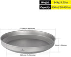 SILVERANT Titanium Trek Plate - Ultralight, Durable Camping Dish Pan Plate - Outdoor Kitchen Essential for Backpacking & Camping - 900ml