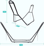 Zupapa Hammock Stand Fit for 9-14 Feet Hammock, 2 Person Heavy Duty 550 LBS Capacity with 2 Steel Chains 1 Carry Bag, Outdoor Indoor Use Steel Hammock Frame Black