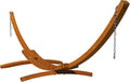 Lazy Daze Hammocks 12 FT Outdoor Arc Wood Hammock Stand, 2 Person Hard Pine Wood Hammock Stand with Carabiners and Chains for Outdoor Patio Garden Yard Poolside, 400lb Capacity, Brown