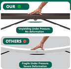 Folding Table 72" x 30" - Heavy Duty Plastic Table with Handle, Foldable&Portable, Fold-in-Half Utility Tables for Outdoor, Dining, Wedding, Events, Indoor, Picnic, Camping, Party, Brown