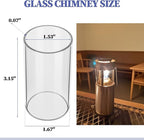 2-Pack Compatible Replacement Glass Chimney for UCO Candle Lantern, Durable & Heat-Resistant Glass for UCO Lantern Accessories