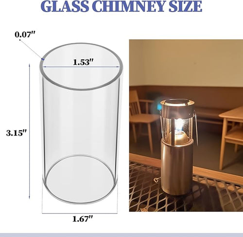 2-Pack Compatible Replacement Glass Chimney for UCO Candle Lantern, Durable & Heat-Resistant Glass for UCO Lantern Accessories