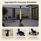 yoyomax Pellet Patio Heater, Outdoor Wood Pellet Fire Pit, Portable Rocket Stove with Ash Tray and Rain Cap for Backyard Camping Garden Balcony, PH08PRO