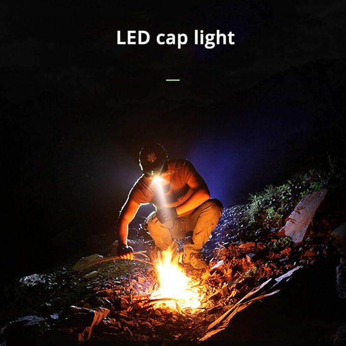 Xiaokeis 2 Pcs LED Hat Lights Clip On, Cap Light with USB Cable, Rechargeable Cap Lights Clip On Hat, Water Proof Hat Light Flash-Light Headlamp for Hunts Fishing Hiking (Black)