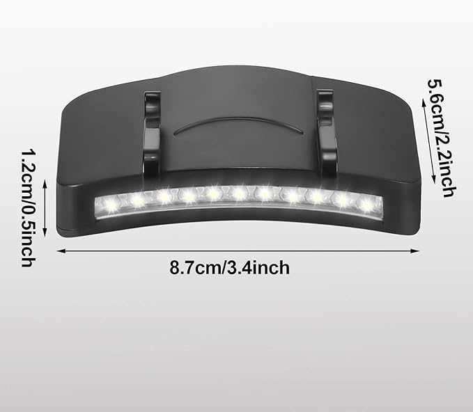 Mudder 4 Pcs Hat Light Clip 11 LED Cap Lights Clip on Hat Headlamp Battery Powered Cap Brim Lamp Black Waterproof Ultra Bright Headgear Flashlight for Hunting Camping Fishing Hiking