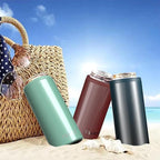 TILUCK Skinny Can Cooler for Slim Beer & Hard Seltzer, Stainless Steel, Doucle-Walled Stainless Steel Insulated Slim Cans, Standard 12 oz (Glitter IndigoBlack)