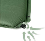 Self Inflating Sleeping Pad for Camping, Durable Camping Mattress Connectable with Multiple, Lightweight Sleeping Mats for Backpacking, Tent, Hammock, Hiking, Adult Single, Green