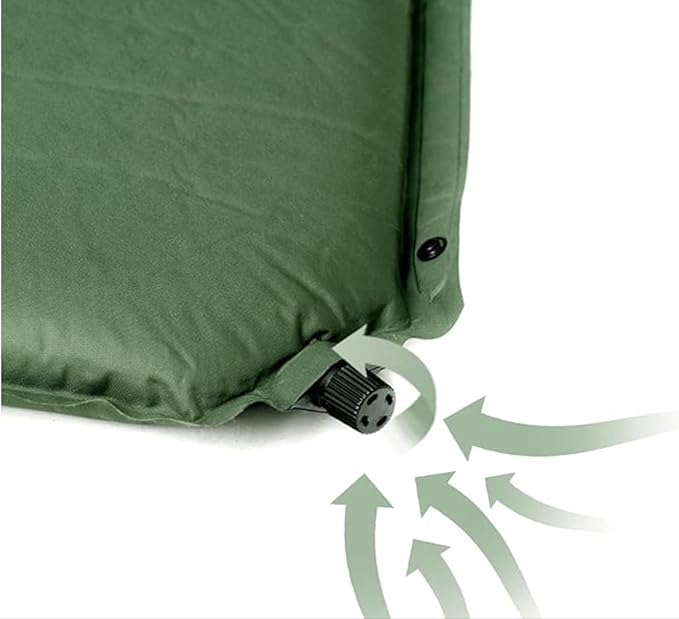 Self Inflating Sleeping Pad for Camping, Durable Camping Mattress Connectable with Multiple, Lightweight Sleeping Mats for Backpacking, Tent, Hammock, Hiking, Adult Single, Green