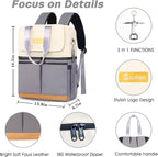 Backpack Cooler with Double Decker & 12 Ice Packs- Keeps 36 Cans Cold for Up to 24 Hours- Waterproof & Leak Proof Insulated Cooler Backpack- Stylish Cooler Bookbag for Women Travel Work Beach