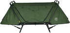 Kamp-Rite Anniversary Series 1 Person Tent cot with 20 Degree Outfitter Sleeping Bag and Self Inflating Sleeping pad for Camping Hunting Fishing 3 Piece Bundle Package (Olive)