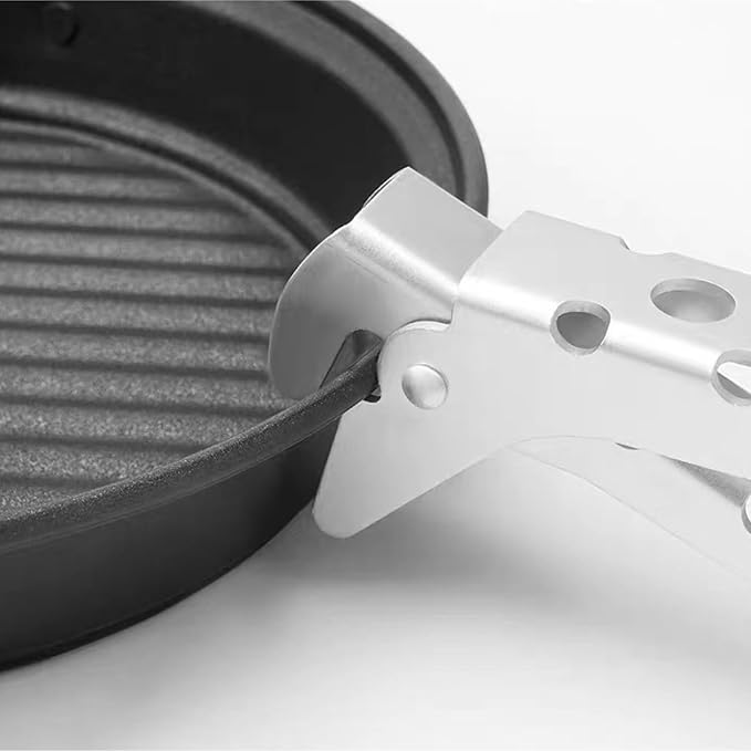 Camping Campfire Utensils, Non-Stick Coating Portable Camping Frying Pan Pot Outdoor Picnic Tableware Set Backpacking Gear