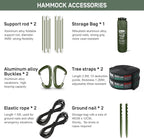 ETROL Camping Hammock with Mosquito Net,3 in 1 Function Parachute Portable Hammock,Double & Single Hammocks Tent for Travel Outdoor Indoor Hiking Patio - with Tree Straps,Carabiners,Aluminium Poles