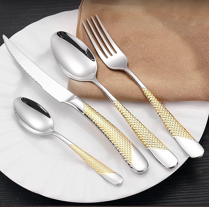 Portable Wooden Handle Camping Cutlery Set for 12 People - Ideal for Family Dinners, Camping, and Travel - Includes 48 Pieces
