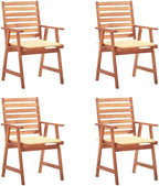 Patio Dining Chairs ,Outdoor Chairs,Coffee Chair,Study Chair,Bistro Chair,Fishing Chairs,Camp Chair,Garden Chairs,for Deck, poolside,Camping,Beach,Campsite,4 pcs with Cushions Solid Acacia Wood
