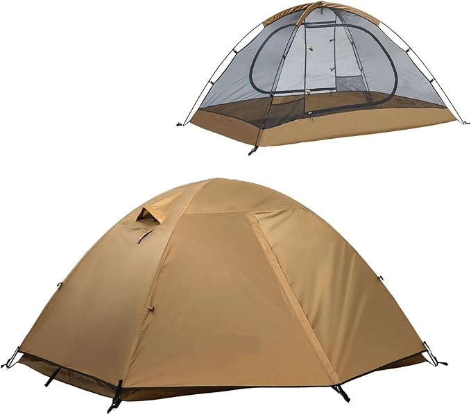 Compatible for 2 Person Camping Tent, Portable Waterproof Double Layer Backpacking Tent for Outdoor Hiking