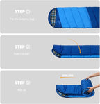 Cotton Flannel Lined Sleeping Bag for Adults Teens Kids, Cold Weather & Warm, 3 Seasons, Lightweight Compact Camping Essentials Equipment, Hiking, Outdoor, Travel