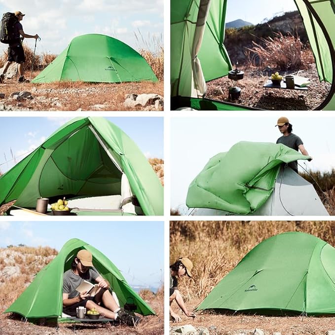 Naturehike 1/2 Person 3 Seasons Cloud Up Base Tent, Windproof [7-Level] & Rainproof [PU3000mm+] Camp Tent with Y Self-Supporting Structure for Camping Backpacking Hiking Trekking