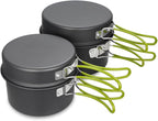 Gutsdoor Camping Cookware Set Camping Gear Campfire Utensils Non-Stick Cooking Equipment Lightweight Stackable Pot Pan Bowls with Storage Bag for Outdoor Hiking