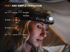 Fenix HM55R Rechargeable Headlamp, 1200 Lumen Spotlight Floodlight & Red Light, Lightweight, Long Runtime, USB-C Charging, Waterproof for Camping, Hiking, Running with Lumentac Organizer (Black)
