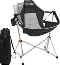 Hammock Camping Chair – Folding Swing Chair with Headrest & Cup Holder, 300 lbs Support, Breathable Mesh, Portable & Lightweight for Outdoor, Camping, Fishing, Patio & Travel