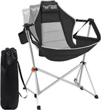 Hammock Camping Chair – Folding Swing Chair with Headrest & Cup Holder, 300 lbs Support, Breathable Mesh, Portable & Lightweight for Outdoor, Camping, Fishing, Patio & Travel