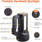 ERAY Handheld Large Flashlight Rechargeable, 10000 Lumens Powerful LED Spotlight Searchlight Strobe Flashlight Lantern Combo Black, 6 Lighting Modes for Outdoor Camping Hiking Fishing Emergency