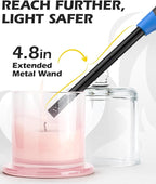 NEON Lighter, Refillable Butane Candle Lighter, 24 Pack Multi-Purpose Reusable Lighters with Long Metal Wand and Adjustable Soft Flame for BBQ, Grill, Stove, Camping, Hiking, Fireplaces, Kitchen