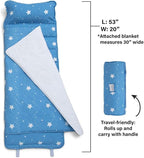 Delta Children Nap Mat - Includes Pillow & Blanket for Toddlers and Kids; Features Carry Handle w/Strap Closure and Name Tag; Rollup Design is Ideal for Preschool and Daycare; Personalization Optional