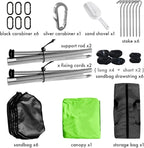 Beach Canopy Windproof Design, Sun Shelter UPF50+ Portable Family Tent with 6 Sandbags Anchors 10x10 FT 2 Pole Pop Up Outdoor Shelter for Beach, Camping, Fishing, Backyard