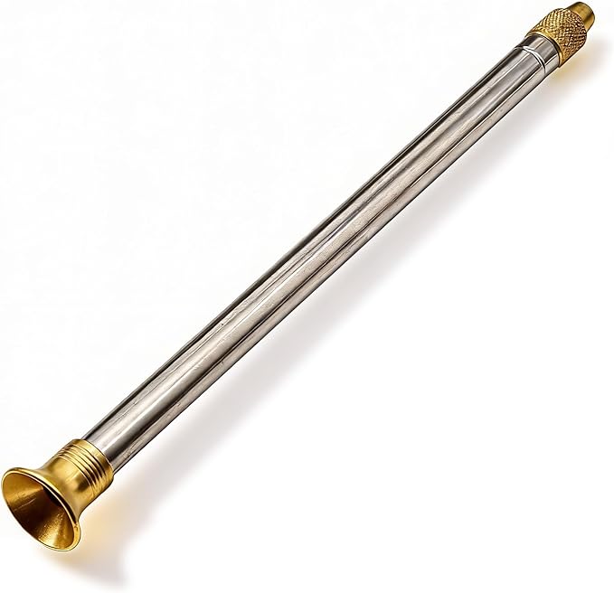 Telescoping Fire Blow Poker with Premium Brass Tip & Integrated Anti-Smoke Safety Valve | Perfect for Campfires, BBQ Grills, Outdoor Fire Pits & Fireplaces | Ultralight Camping Gear