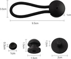 5 PCS Bungee Shock Cord Clip with Knobs, Pull Tie Down Tarp Canvas Knobs for Camping Tents Cargo Pool Awning Car Cover Holding Wire Hoses(Black)