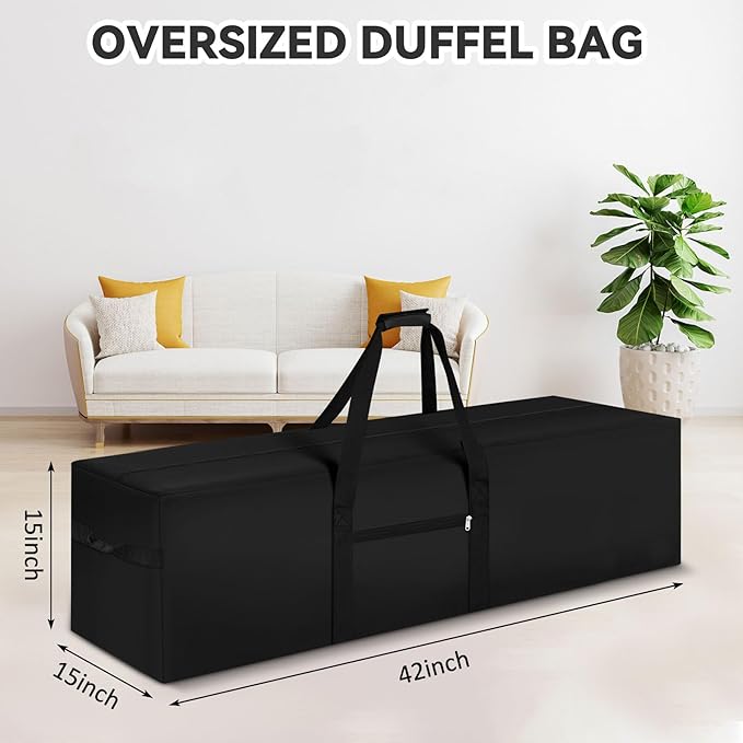 42 x 15 x 15 Inch, 154 L Extra Large Duffle Bag Camping Tent Storage Bag Heavy Duty Waterproof Sports Equipment Carrying Case for Tent Pole Travel Canopy Hammock Tripod Fishing Outdoor Moving