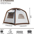 Inflatable Camping Tent,2/4/6/8 Person Glamping Inflatable Tents with Awning, Quick Setup Blow Up Tents with Pump, Waterproof Oxford Inflatable House for Camping, Air Glamping Hot Tents for Adult