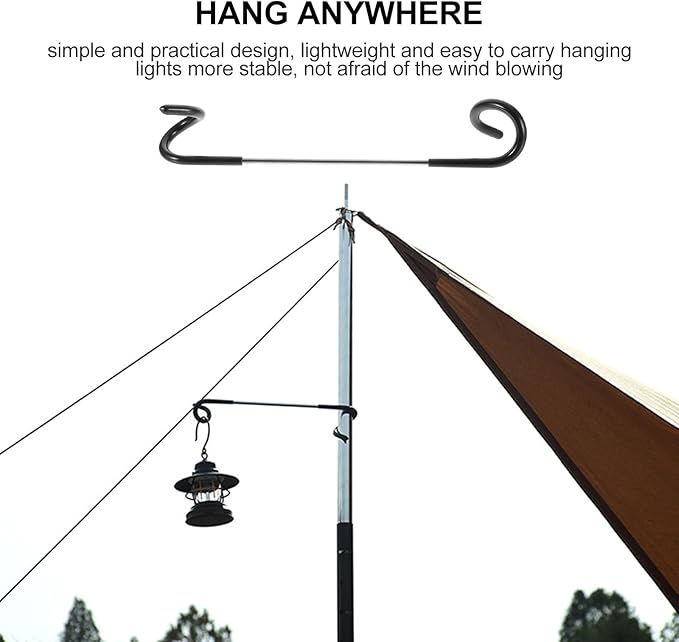 Camping Lantern Hook Hanger Stainless Steel Outdoor Lantern Holder Portable Tent Light Hook for Hiking Backpacking Camping Gear